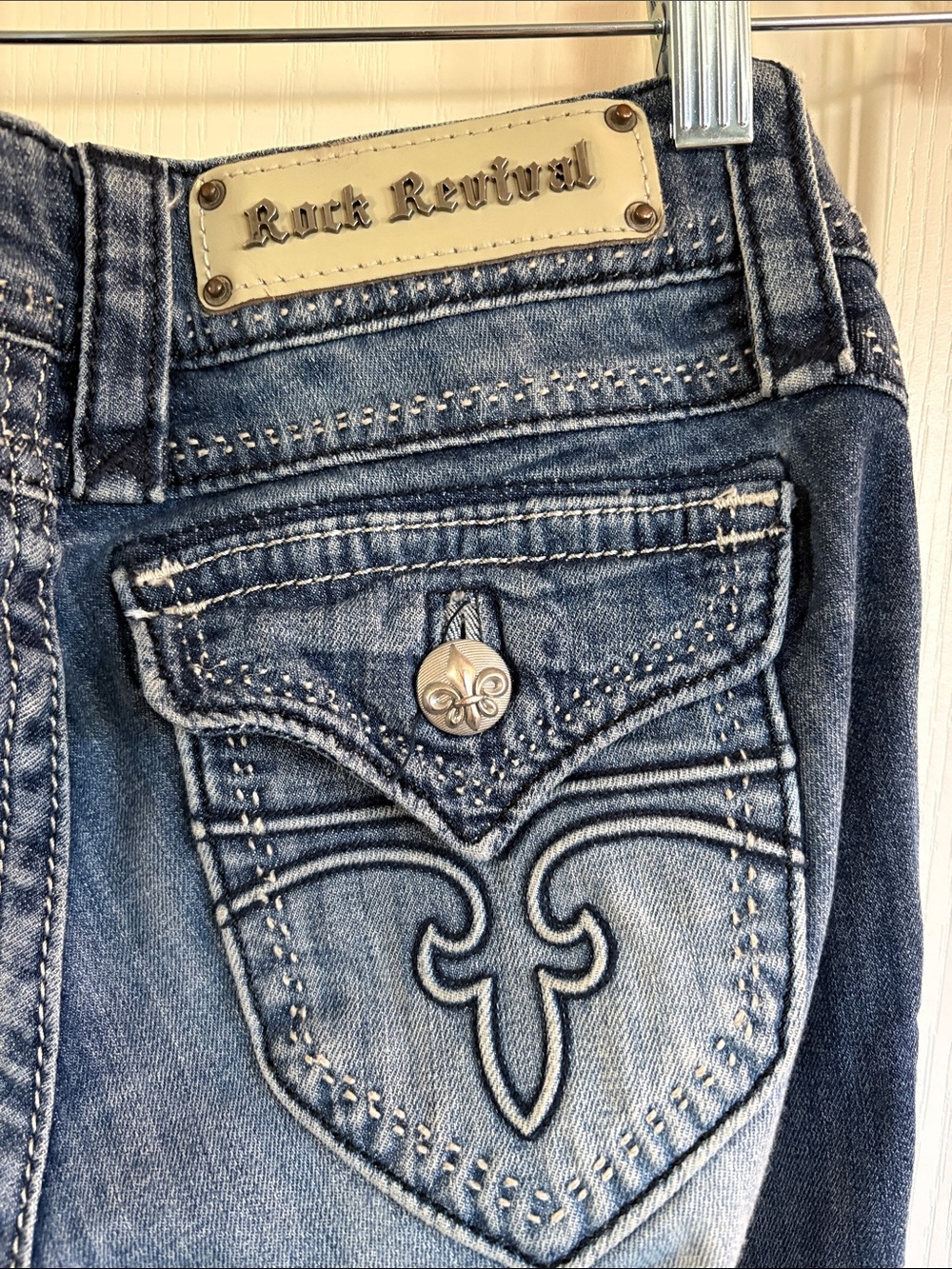 Rock Revival Elizabeth wide leg blue jeans